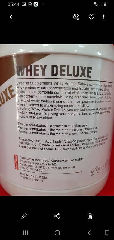 Nutrition fuel offer 100%orignal swedish whey protein 4