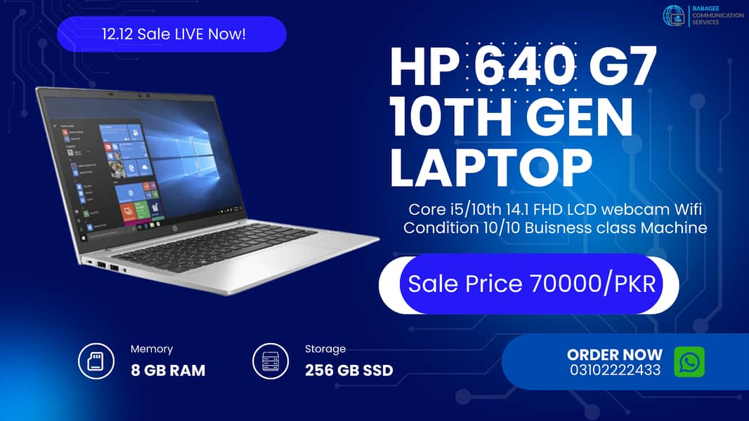 Hp 640 g7 core i5 10thgenration laptop for sale 0