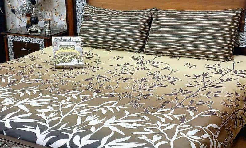 3 PCs cotton printed double bed sheet 1