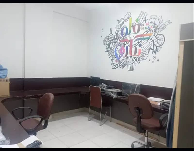 Ground floor Sami furnished office for rent 900sqft in shahar e Faisal. 2