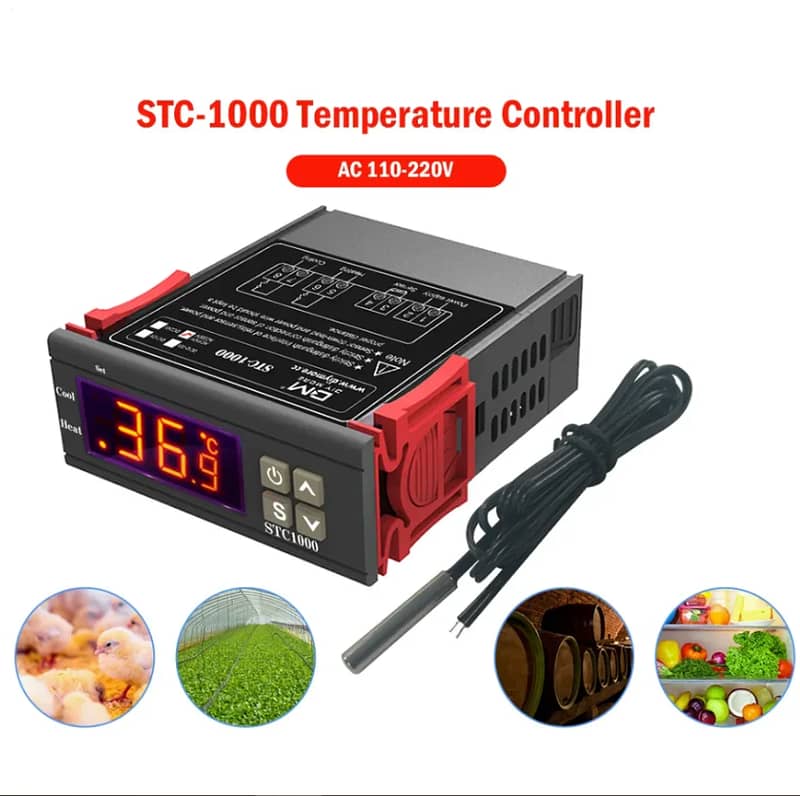 220v STC 1000 Temperature Controller Digital Thermostat heat and cool 0