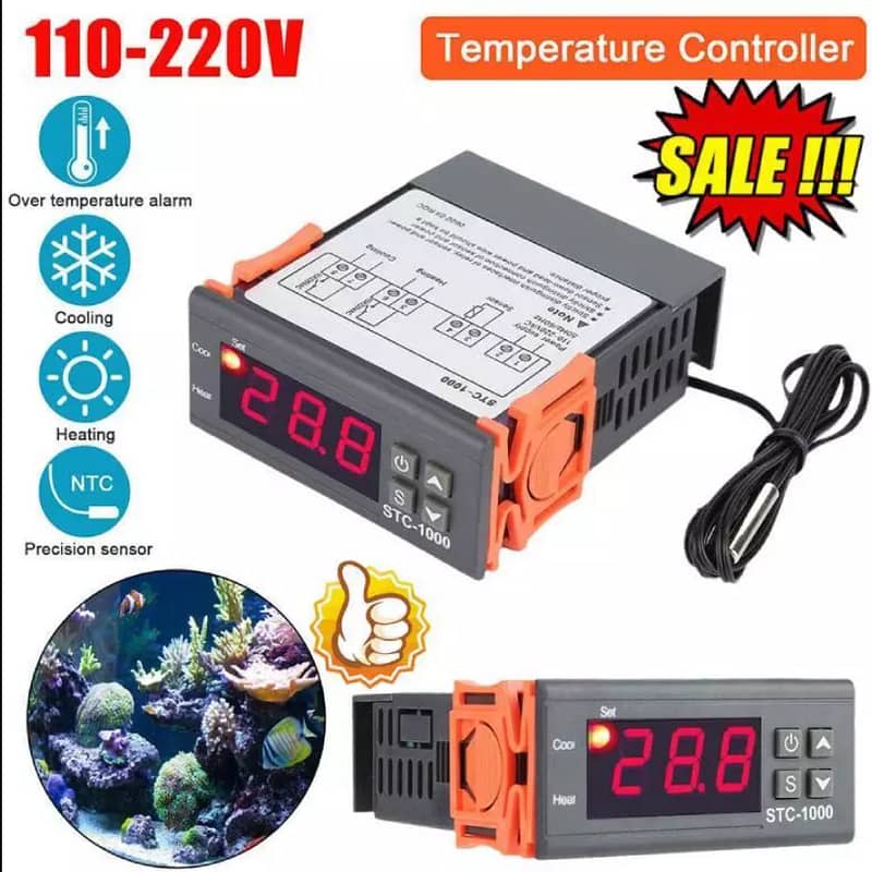 220v STC 1000 Temperature Controller Digital Thermostat heat and cool 1