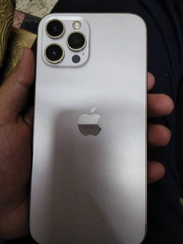 I phone 12 pro max 128 gb gold color HK model 88 health with box PTA 1