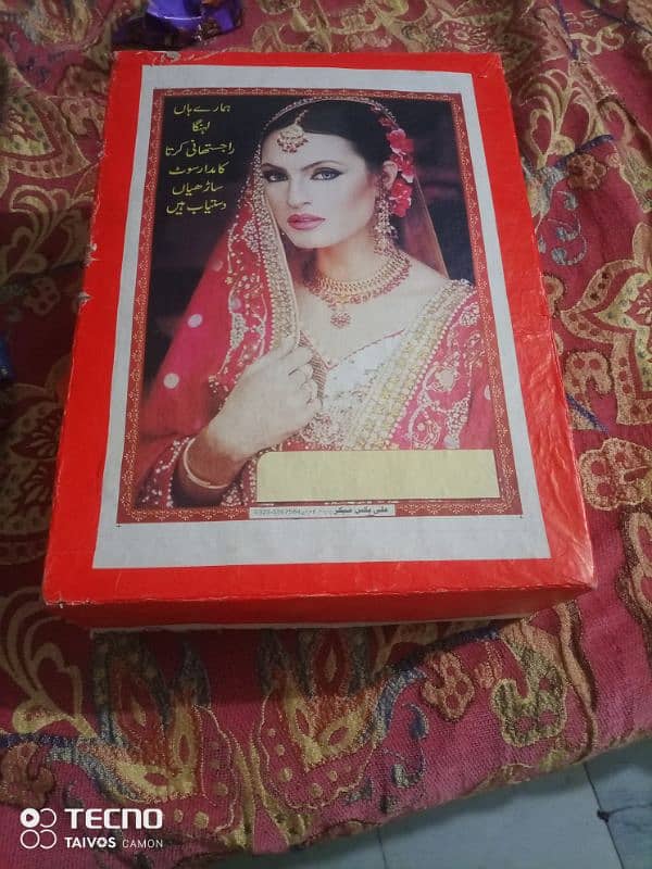 beautiful red lehnga for bridal same like new with box packing 6