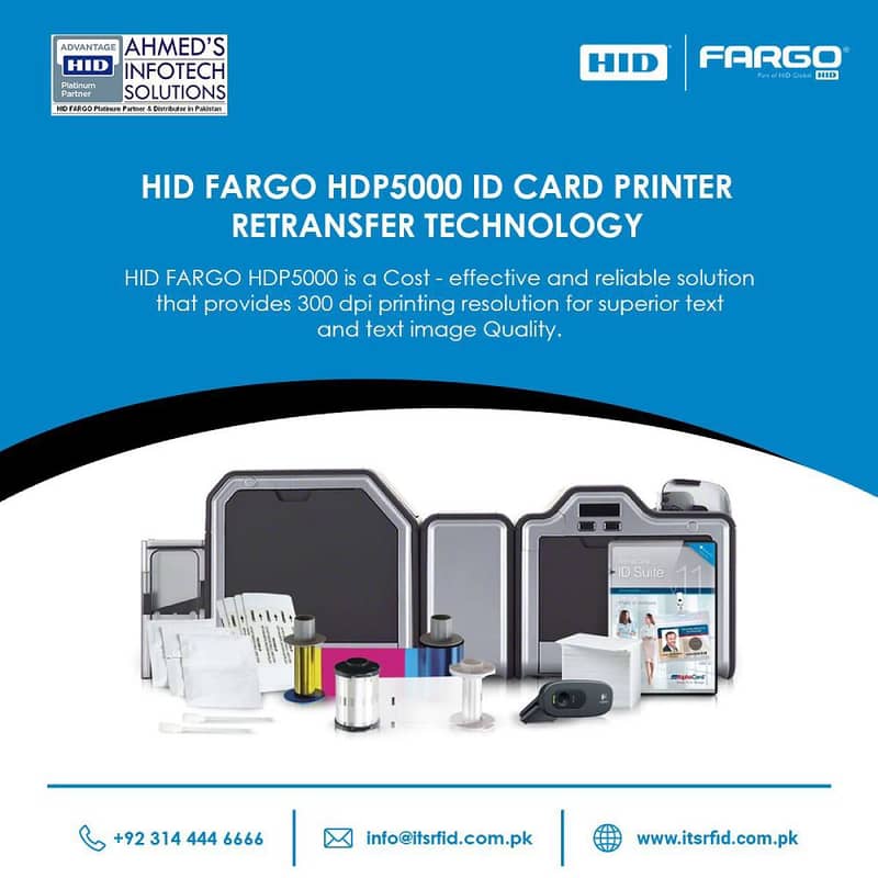 HID FARGO HDP5000 PVC CARD PRINTER With water Mark security 2