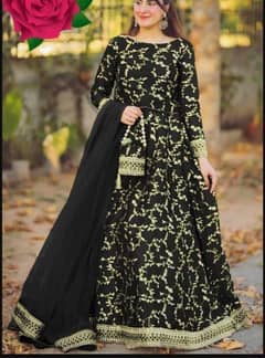 Elegent Black shamoza silk embroidered lehenga choti_ 4 pcs set