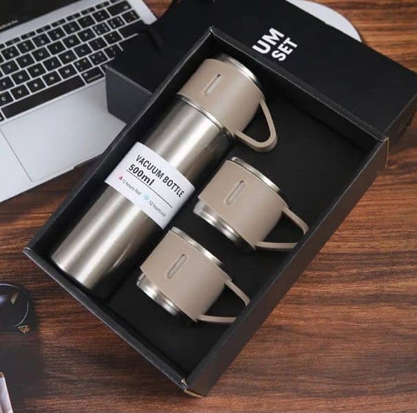 Vacuum Flask Set 500ml 12 Hour Lasting Hot & Cool 304 Steel Body 2