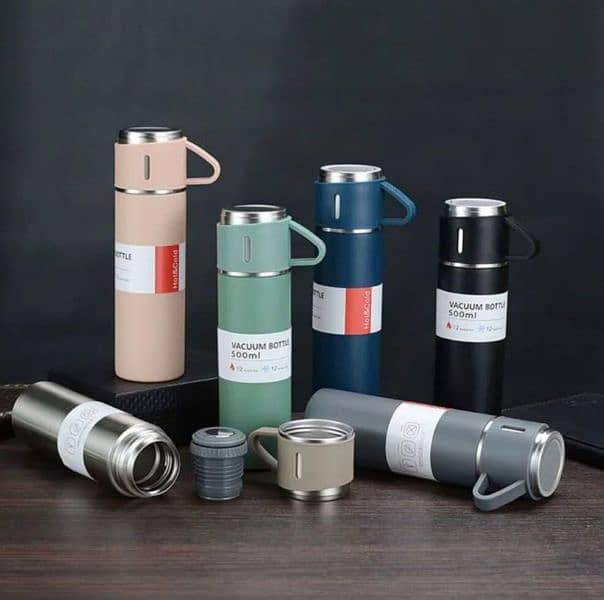 Vacuum Flask Set 500ml 12 Hour Lasting Hot & Cool 304 Steel Body 4