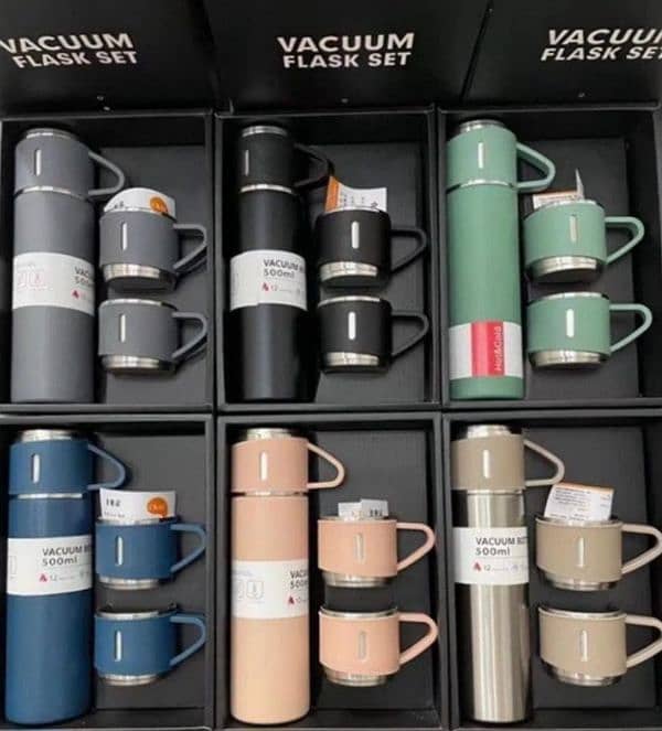 Vacuum Flask Set 500ml 12 Hour Lasting Hot & Cool 304 Steel Body 5