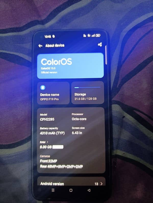 oppo f19 pro  8+4/128 4