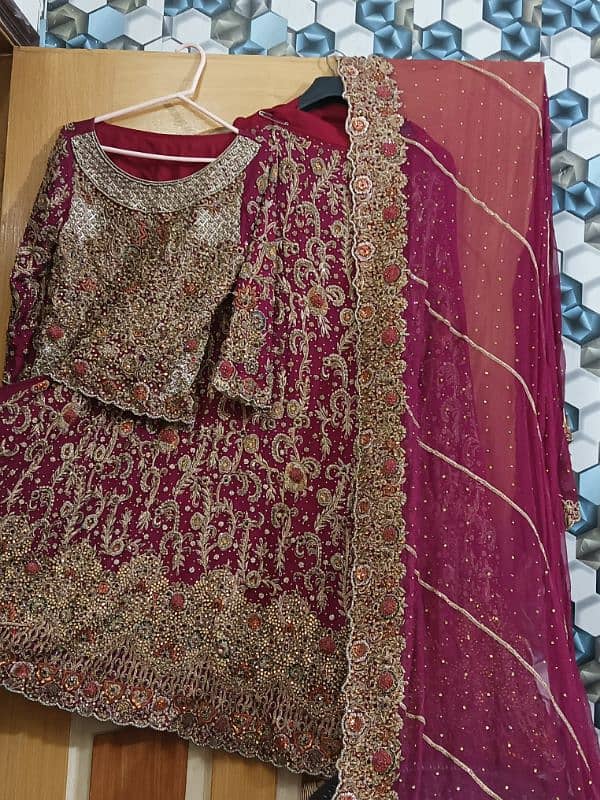 BRIDAL LEHNGA FOR SALE__Full hand work 4