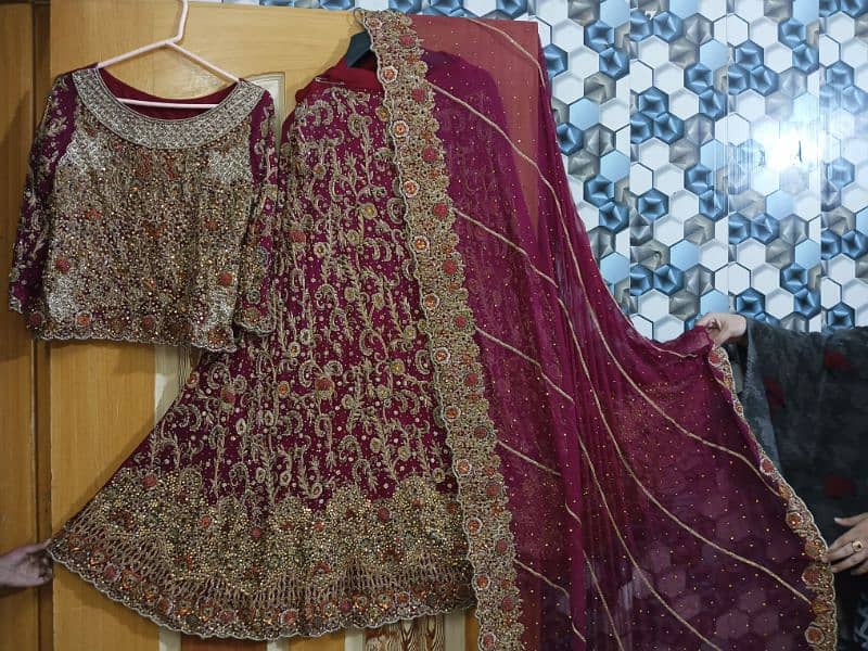 BRIDAL LEHNGA FOR SALE__Full hand work 7