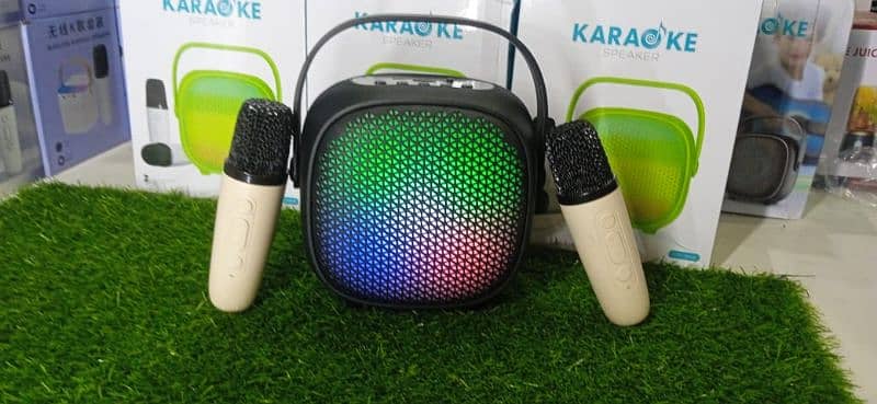 Bluetooth speaker with 2 wireless mic 0