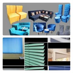 All types of blinds curtains furniture available