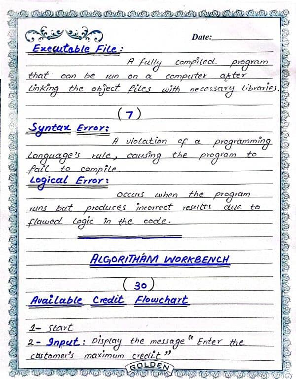 Handwriting assignment work 1