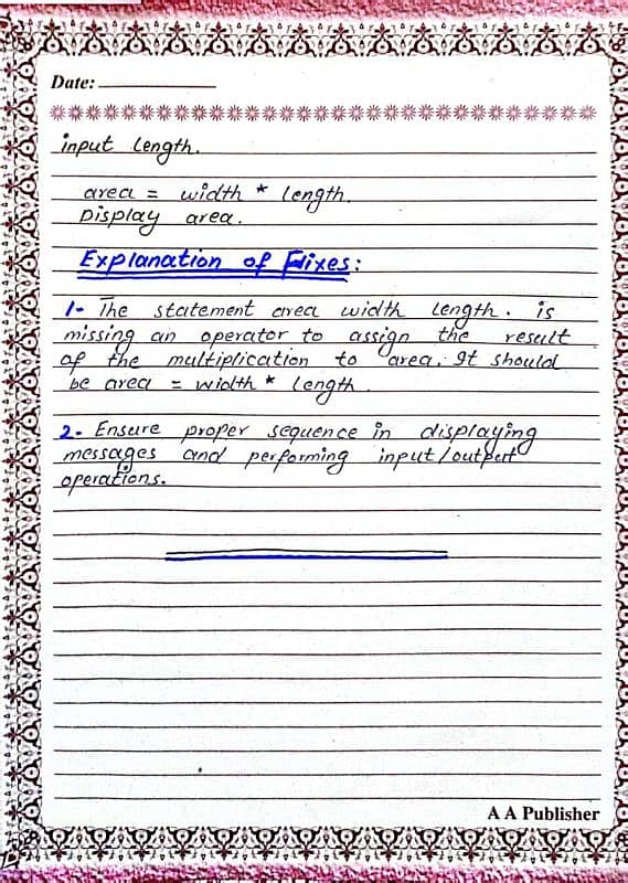 Handwriting assignment work 7