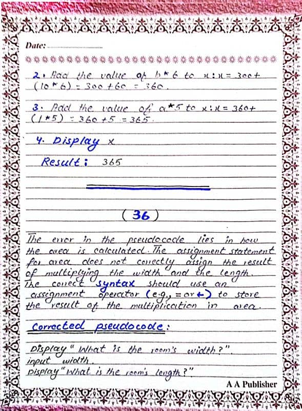 Handwriting assignment work 8