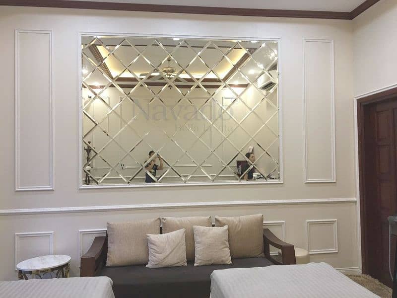 mirror wall decoration glass design bedrooms mirror glass decoration 4