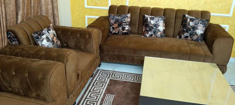 Sofa set / Five seater sofa set / Center Table / Cushions 2