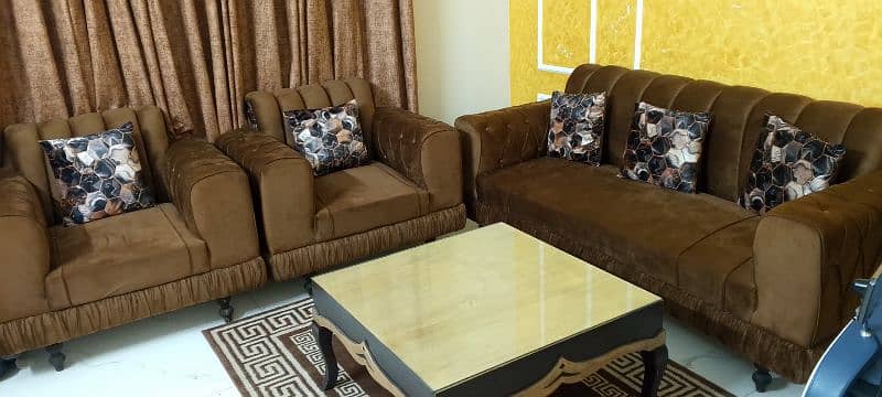 Sofa set / Five seater sofa set / Center Table / Cushions 3