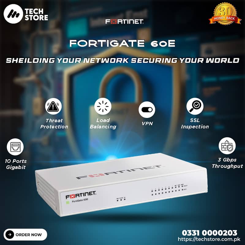 Fortinet FortiGate-60E Network Security Firewall FG-60E (Branded Used) 0