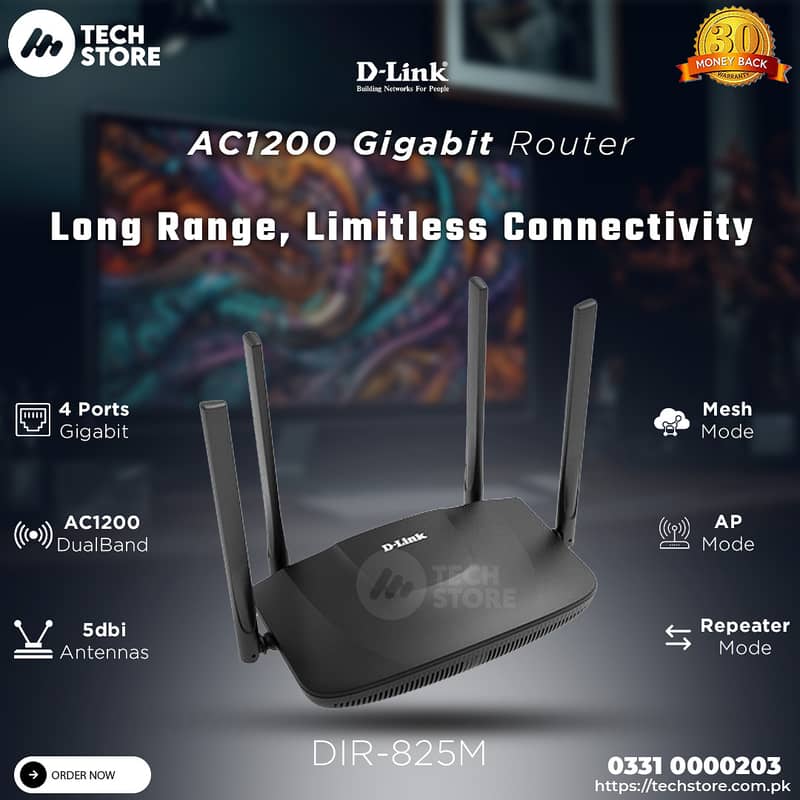 Dlink Gigabit Router DIR-825M Wireless AC 1200 Dual Band Branded used 0