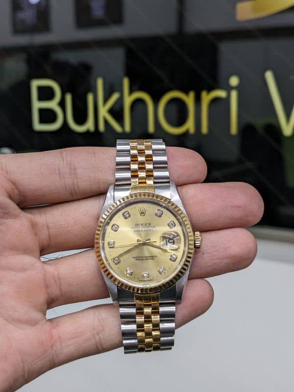 Rolex Date Just Steel Gold 36mm 12633 Diamonds Dial Watch And Box 2