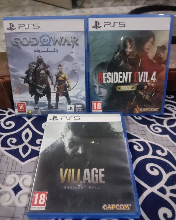 Resident Evil 4 Gold,Resident Evil 8 Village,God of War Ragnarok Ps5 0