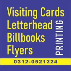 visiting cards/letterhead/billbooks/flyers/filecover