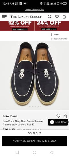 loro Piana navy blue and white suede charms walk women's loafers. . . .