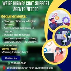 Chat Support job l Office job l Male staff required