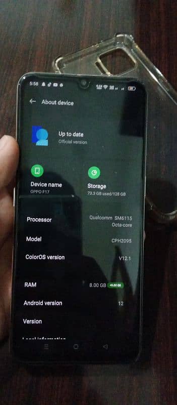 oppo f17 10/10 8/128 finger on screen urgent sale 3