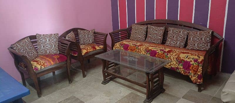 wood sofa set 0