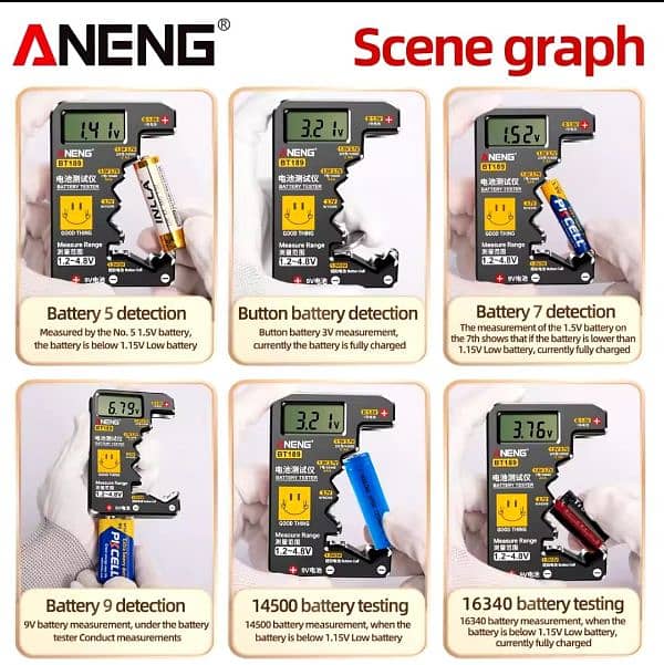 BT189 Button Cell car Battery Tester 9V N D C AA AAA Universal Hou 6