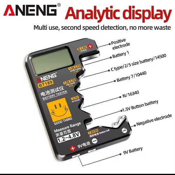 BT189 Button Cell car Battery Tester 9V N D C AA AAA Universal Hou 8