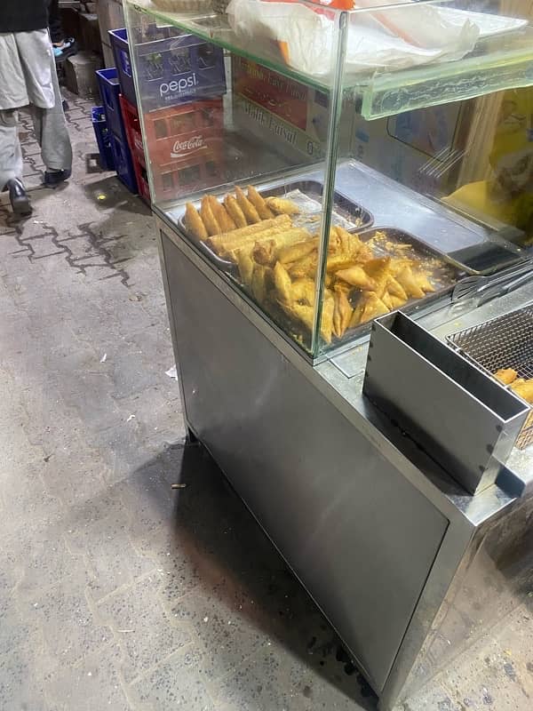 full steel fryer and potato cut machine 0