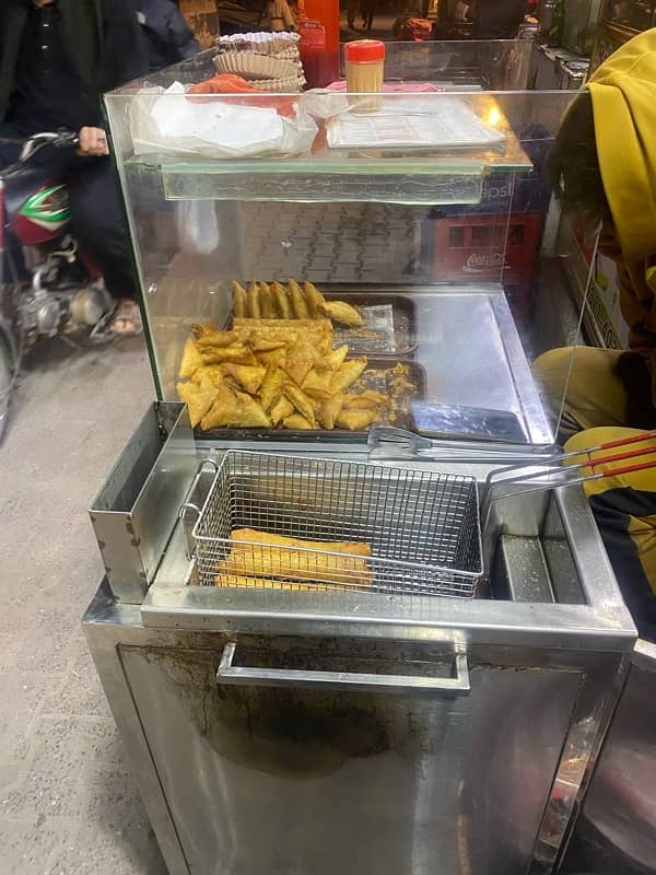 full steel fryer and potato cut machine 1