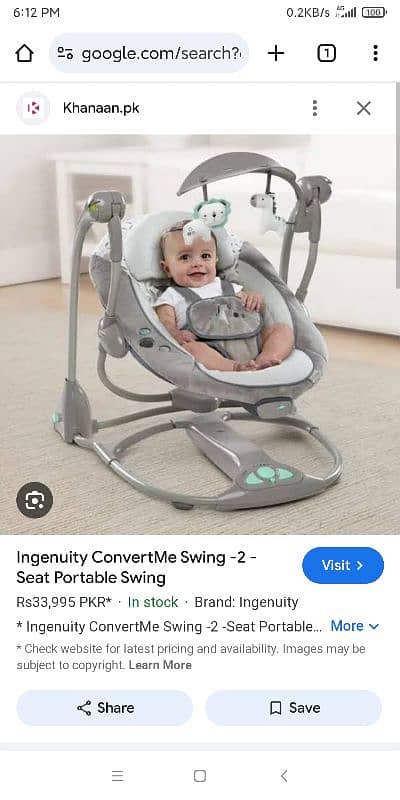 Safe and Stylish, Baby Swing for Sale 6