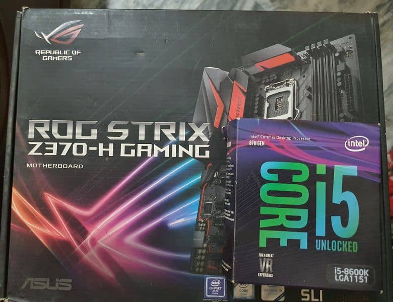 Asus Z370-H Gaming with i5 8600k both with box 1