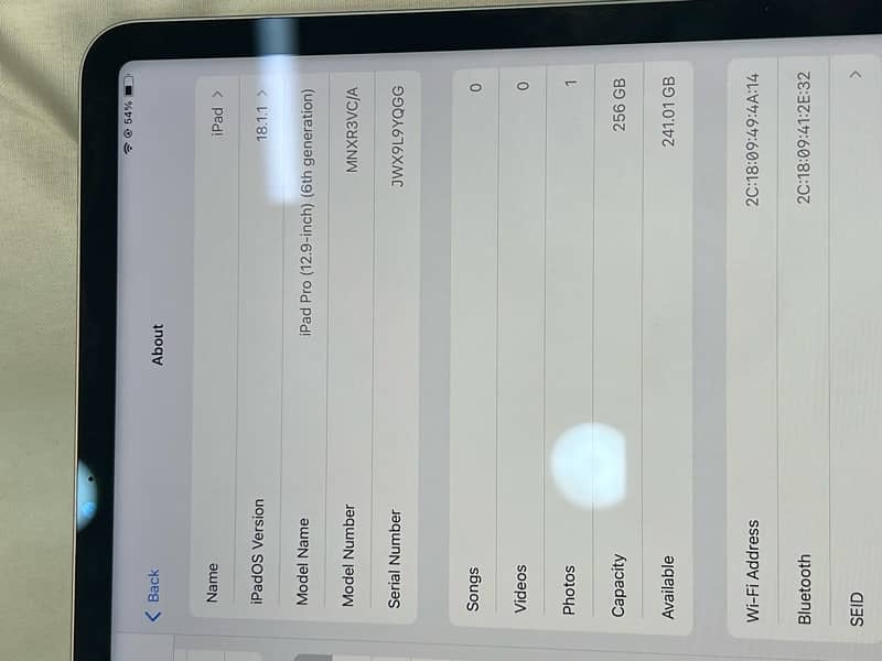 iPad Pro 12.9” M2 Chip 256gb 1