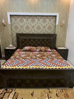 Bed set with Mattress, Dressing table, Side table