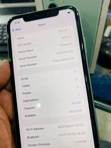 iPhone 11 64GB memory PTA approved. 03197196430 2