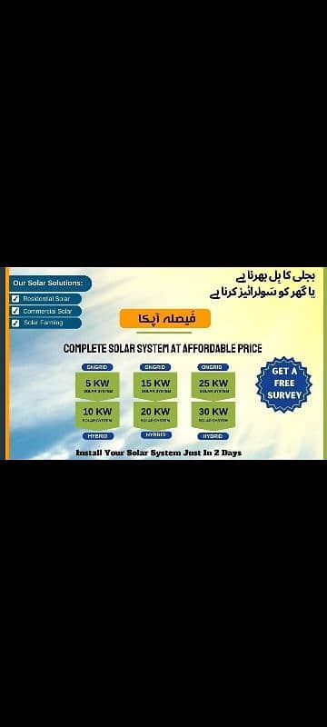 Solar System installation service available In Rawalpindi and ISL 1