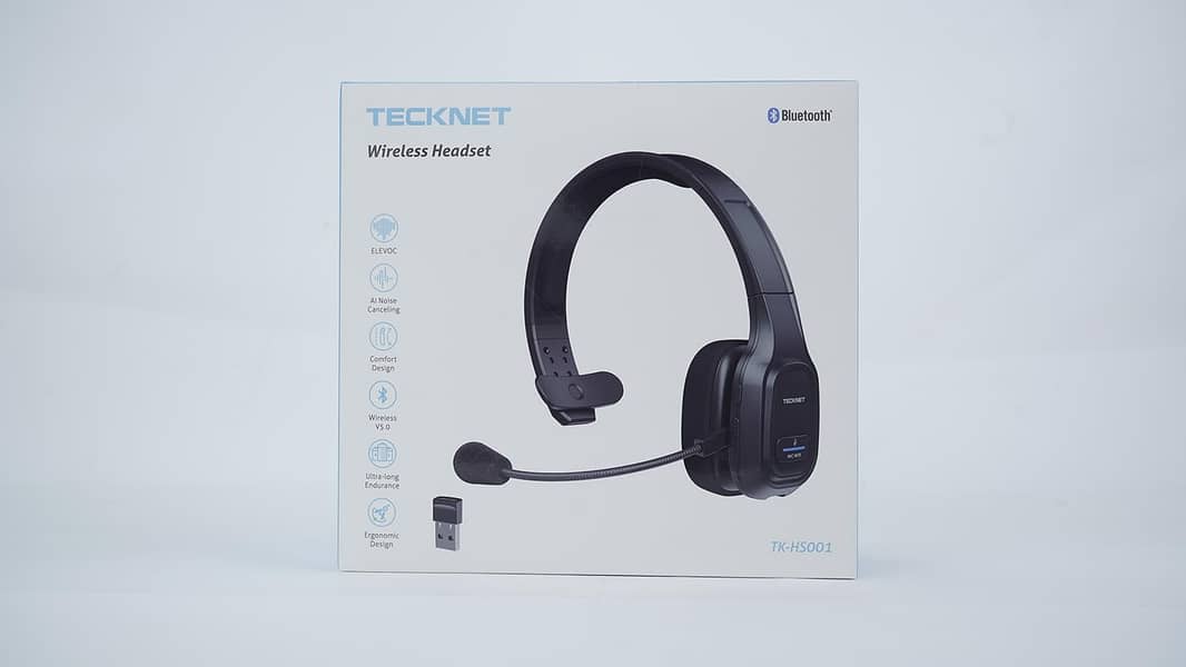 Tecknet TK-HS001 Black Comfort Design Bluetooth Wireless Headset 6