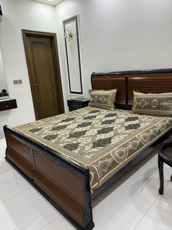 Wooden Bed with 2 Side Tables 1