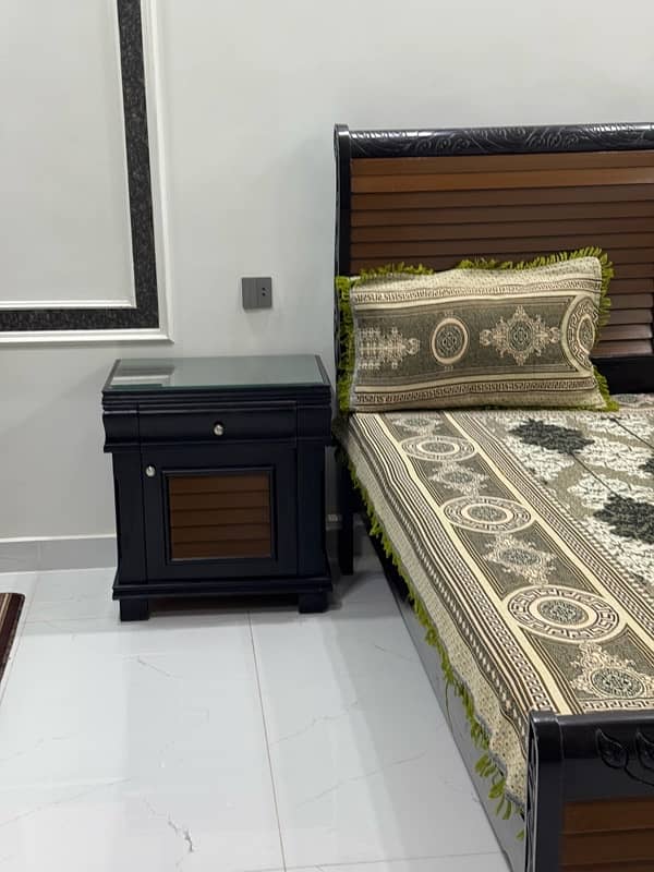 Wooden Bed with 2 Side Tables 2