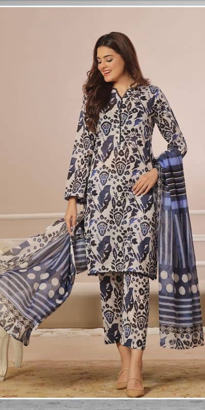 mosajee by izhan cotton cambric 3 piece suit available 1