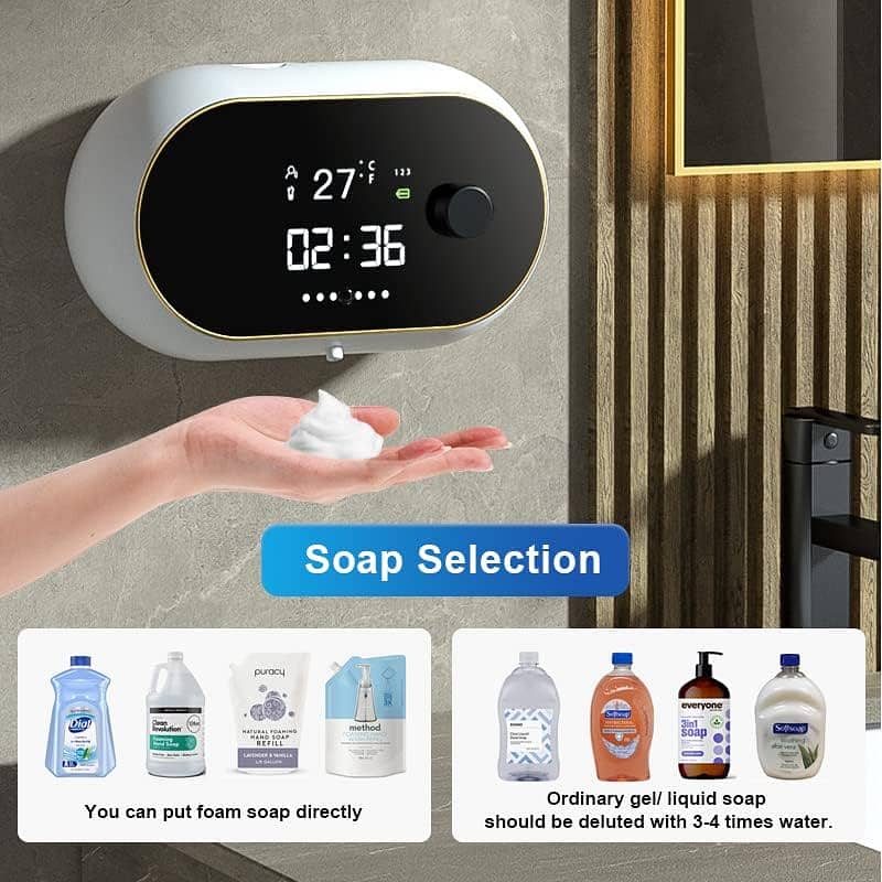 Automatic Soap Dispenser Hand Free Wall Mount Rechargeable Touchless 2