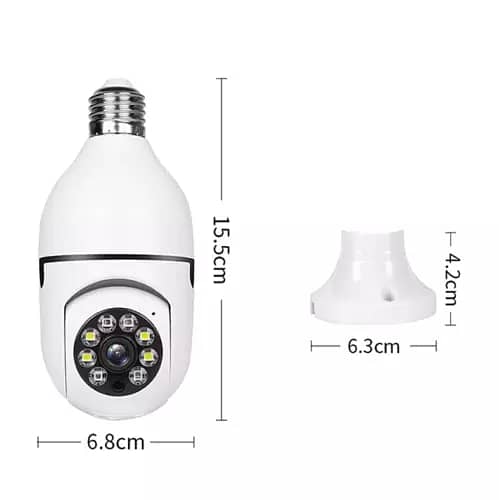 360° 1080P IP E27 Light Bulb Camera Wi-Fi IR Night Smart Home Wireless 6