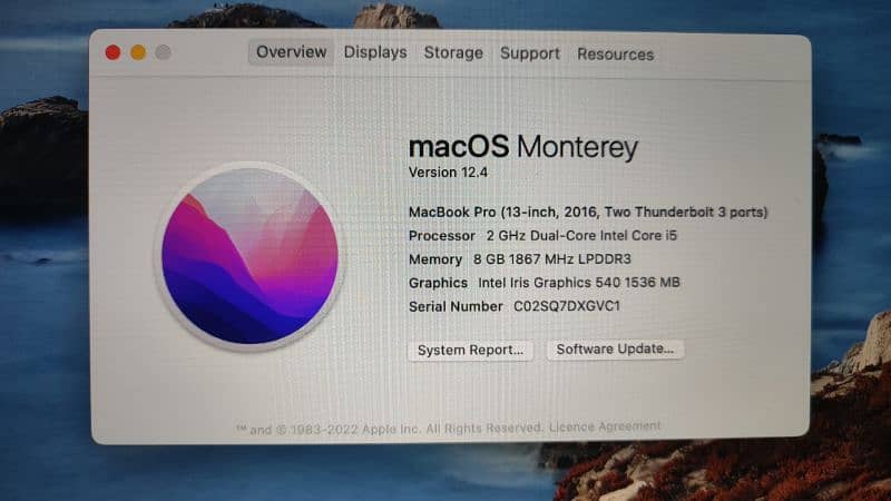 Macbook pro 2016 Core i5 2